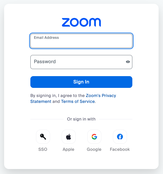 Zoom Integration for exploringnotboring.com - authorize through login credentials