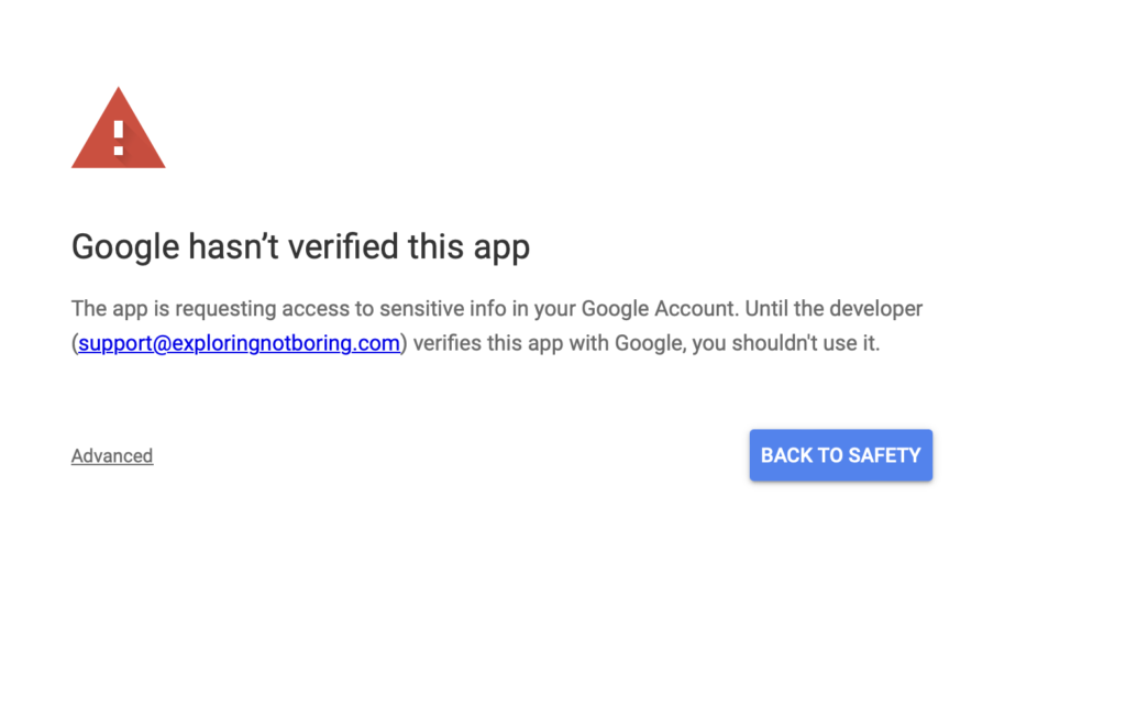 Google verification required