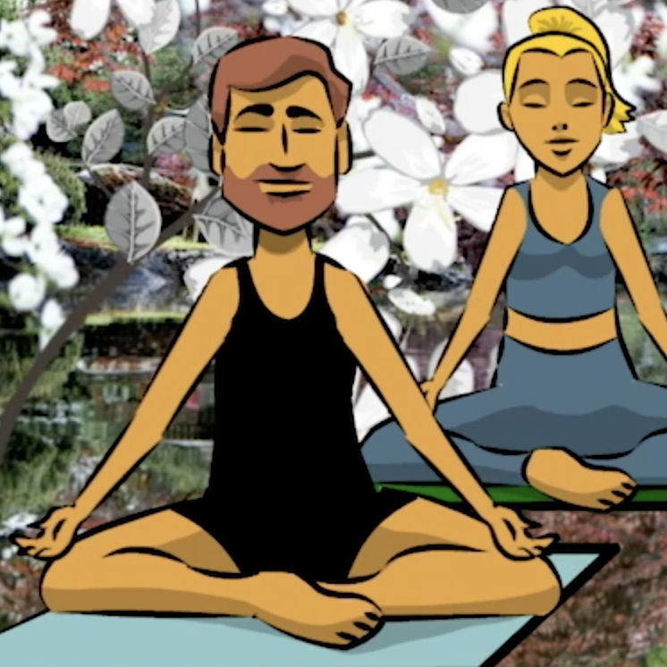 Illustrated image of a yoga teacher and student<br />
Knowing your dream buyer changes everything—your product or service offering, your marketing strategy, value proposition, pricing, the tone of your sales copy, what channels you advertise on, and much more.